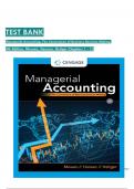 TEST BANK Managerial Accounting The Cornerstone of Business Decision Making&comma; 8th Edition by Maryanne Mowen and Hansen all chapters 1-15 newest version updated 2025