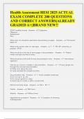 Health Assessment HESI 2025 ACTUAL EXAM COMPLETE 200 QUESTIONS AND CORRECT ANSWERS&vert;ALREADY GRADED A&plus;&vert;&vert;BRAND NEW&excl;&excl;