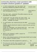 community pharmacy exam questions with complete solutions graded A&plus; updated