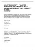 WILEY'S SECURITY&plus; PRACTICE QUESTIONS AND ANSWERS WITH VERIFIED SOLUTIONS 100&percnt; CORRECT RATED A&plus;
