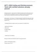 HITT- 2335 Coding and Reimbursement&colon; Test1 with verified solutions already passed