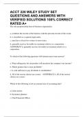 ACCT 220 WILEY STUDY SET QUESTIONS AND ANSWERS WITH VERIFIED SOLUTIONS 100&percnt; CORRECT RATED A&plus; 