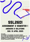 SSL2601 Assignment 2 Semester 1 Memo &vert; Due 15 April 2025