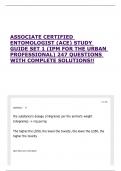 ASSOCIATE CERTIFIED ENTOMOLOGIST &lpar;ACE&rpar; STUDY GUIDE SET 1 &lpar;IPM FOR THE URBAN PROFESSIONAL&rpar; 247 QUESTIONS WITH COMPLETE SOLUTIONS&excl;&excl;