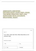 ASSOCIATE CERTIFIED ENTOMOLOGIST EXAM PREP &lpar;FROM THE NPMA PRACTICE TEST&rpar; 343 QUESTIONS WITH ACCURATE SOLUTIONS&comma; 2025&excl;&excl;