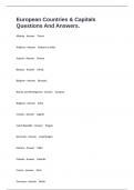 European Countries & Capitals Questions And Answers&period;