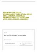 ASSOCIATE CERTIFIED ENTOMOLOGIST &lpar;ACE&rpar; STUDY GUIDE SET 2 &lpar;IPM FOR THE URBAN PROFESSIONAL&rpar; 175 QUESTIONS WITH 100&percnt; SOLVED ANSWERS&excl;&excl;