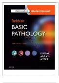 TEST BANK FOR ROBBINS BASIC PATHOLOGY 10TH EDITION KYMAR ABBAS ALL CHAPTERS COVERED QUESTIONS AND ANSWERS GRADED A&plus; NEWEST VERSION&period;  
