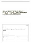 NCCAA CERTIFICATION EXAM PRACTICE QUESTIONS & ANSWERS SOLVED 100&percnt; CORRECT&excl;&excl;