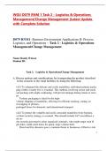 WGU D079 RNM 1 Task 2 - Logistics & Operations Management&sol;Change Management &vert;Latest Update with Complete Solution