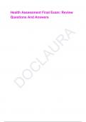 Health Assessment Final Exam&colon; Review Questions And Answers
