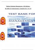 Test bank for Modern Database Management&comma; 13th Edition&comma; By Hoffer & Venkataraman&comma; Complete &lpar;Ch 1 To 14&rpar; In PDF