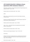 ATC BASICS BLOCK 5 Midterm Exam Questions With Solutions Rated A&plus;&period;