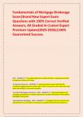 Fundamentals of Mortgage Brokerage Exam&vert;Brand New Expert Exam Questions with 100&percnt; Correct Verified Answers&comma; All Graded A&plus;&vert;Latest Expert Premium Update&lpar;2025-2026&rpar;&vert;100&percnt; Guaranteed Success&period;