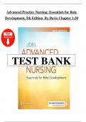 TEST BANK&minus;ADVANCED PRACTICE NURSING ESSENTIALS FOR ROLE DEVELOPMENT ESSENTIALS FOR ROLE DEVELOPMENT FIFTH EDITION BY LUCILLE A&period; JOEL CHAPTER 1-30