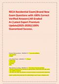 RECA Residential Exam&vert;Brand New Exam Questions with 100&percnt; Correct Verified Answers&vert;All Graded A&plus;&vert;Latest Expert Premium Update&lpar;2025-2026&rpar;&vert;100&percnt; Guaranteed Success&period;