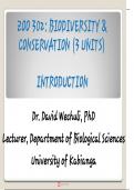 Class notes ZOO 302  An Introduction to Conservation Biology
