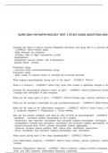 NURB 3050- PATHOPHYSIOLOGY TEST 1 STUDY GUIDE QUESTIONS AND CORRECT ANSWERS