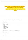 NURB 3050 PATHOPHYSIOLOGY EXAM&sol; KNOWLEDGE TEST QUESTIONS VERIFIED ANSWERS &ndash; LATEST UPDATE 2024&period;