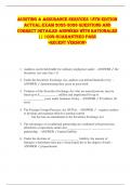 Auditing & Assurance Services 18th Edition  ACTUAL EXAM 2025-2026 QUESTIONS AND  CORRECT DETAILED ANSWERS WITH RATIONALES  &vert;&vert; 100&percnt; GUARANTEED PASS  <RECENT VERSION> 