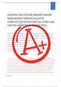 CONTRACTING OFFICER WARRANT BOARD  EXAM NEWEST VERSION 2025 WITH  COMPLETE QUESTIONS AND SOLUTION 100&percnt;  VERIFIED ANSWERS A&plus; GRADED FREE