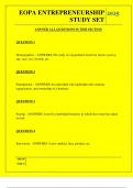  EOPA ENTREPRENEURSHIP STUDY SET QUESTIONS AND ANSWERS 2025