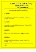  EOPA STUDY GUIDE - TEACHING AS A PROFESSION QUESTIONS AND ANSWERS 2025