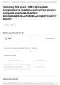 Marketing 350 Exam 1 UTK 2025 update&vert; comprehensive questions and verified answers &lpar;complete solutions&rpar; ASSURED SUCCESS&vert;GRADE A&plus;&excl;&excl; &lpar;100&percnt; ACCURATE&rpar; GET IT RIGHT&excl;&excl;