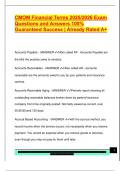 CMOM Financial Terms 2025&sol;2026 Exam  Questions and Answers 100&percnt;  Guaranteed Success &vert; Already Rated A&plus;