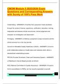 CMOM Module 5 2025&sol;2026 Exam  Questions and Corresponding Answers  with Surety of 100&percnt; Pass Mark