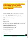CMOM Modules 1 and 2 2025&sol;2026 Exam  Questions with Detailed Verified  Answers &lpar;100&percnt; Correct Answers&rpar; &vert;  Already Graded A&plus; 