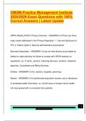 CMOM-Practice Management Institute  2025&sol;2026 Exam Questions with 100&percnt;  Correct Answers &vert; Latest Update 