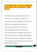 COSO&sol;ERM -BEC CPA Exam 2025&sol;2026  Exam Questions and Answers &vert; 100&percnt;  Solved