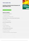 Test bank For  Foundations of Health Information Management&comma; 5th  Edition&comma; Nadinia A&period; Davis All Chapters 1-10 Complete