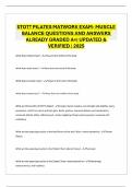 STOTT PILATES MATWORK EXAM- MUSCLE BALANCE QUESTIONS AND ANSWERS ALREADY GRADED A&plus;&vert; UPDATED & VERIFIED &vert; 2025