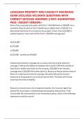 LOUISIANA PROPERTY AND CASUALTY INSURANCE EXAM 2025&sol;2026 ACCURATE QUESTIONS WITH CORRECT DETAILED ANSWERS &vert;&vert;100&percnt; GUARANTEED PASS <RECENT VERSION>