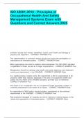 ISO-45001 EXAM BUNDLE WITH COMPLETE SOLUTIONS