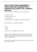 WILEY QUESTIONS ASSIGNMENT 1 QUESTIONS AND ANSWERS WITH VERIFIED SOLUTIONS 100&percnt; CORRECT RATED A&plus;
