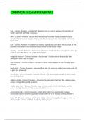 CANNON EXAM REVIEW 2 QUESTIONS WITH VERIFIED  ANSWERS 