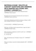 MATERIALS EXAM 1 WILEYPLUS CONCEPT QUESTIONS AND ANSWERS WITH VERIFIED SOLUTIONS 100&percnt; CORRECT &lpar;GRADED A&plus;&rpar;