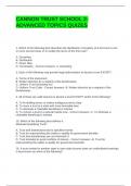 CANNON TRUST SCHOOL 2- ADVANCED TOPICS QUIZES WITH COMPLETE SOLUTIONS 