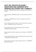 ACCT 203&colon; WILEYPLUS EXAM 1 QUESTIONS AND ANSWERS WITH VERIFIED SOLUTIONS 100&percnt; CORRECT&excl;