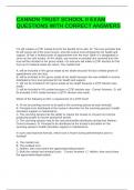 CANNON TRUST SCHOOL II EXAM QUESTIONS WITH CORRECT ANSWERS