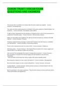CANON TRUST I VOCAB EXAM QUESTIONS AND ANSWERS