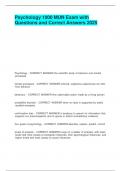 Psychology 1000 MUN Exam with Questions and Correct Answers 2025&period;