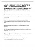 ACCT 210 EXAM 1 WILEY QUESTIONS AND ANSWERS WITH VERIFIED SOLUTIONS 100&percnt; CORRECT RATED A&plus;