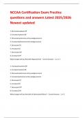 NCCAA Certification Exam Practice questions and answers Latest 2025&sol;2026 Newest updated