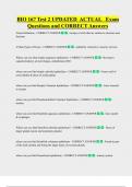 BIO 167 Test 2 UPDATED  ACTUAL   Exam  Questions and CORRECT Answers