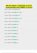 Bio-167 Chapter 1 UPDATED  ACTUAL    Exam Questions and CORRECT Answers
