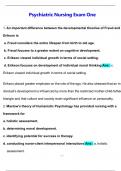 PSYCHIATRIC&sol;MENTAL HEALTH NURSING EXAM 1 TEST BANK LATEST UPDATE THIS YEAR ALL WITH 500 QUESTIONS AND CORRECT DETAILED ANSWERS WITH RATIONALES
